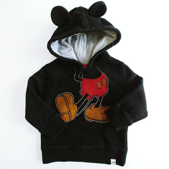 Gap x Disney Mickey Mouse Hooded 3D Ears Sweatshirt 2T - Picture 4 of 9